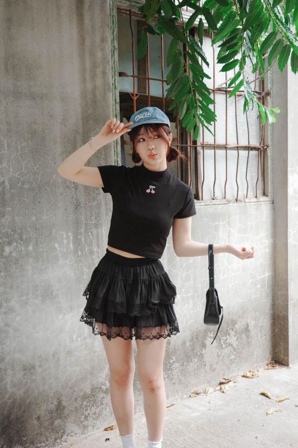 小點點蕾絲蛋糕裙 