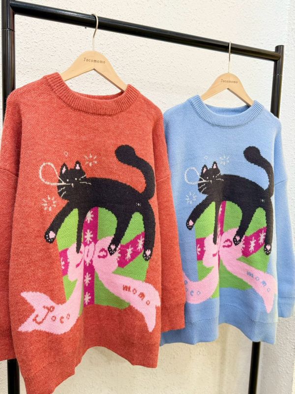 自訂款-黑貓打瞌睡毛衣 