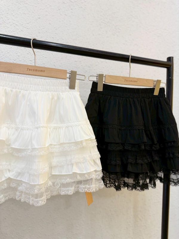 多層蕾絲蛋糕短裙 