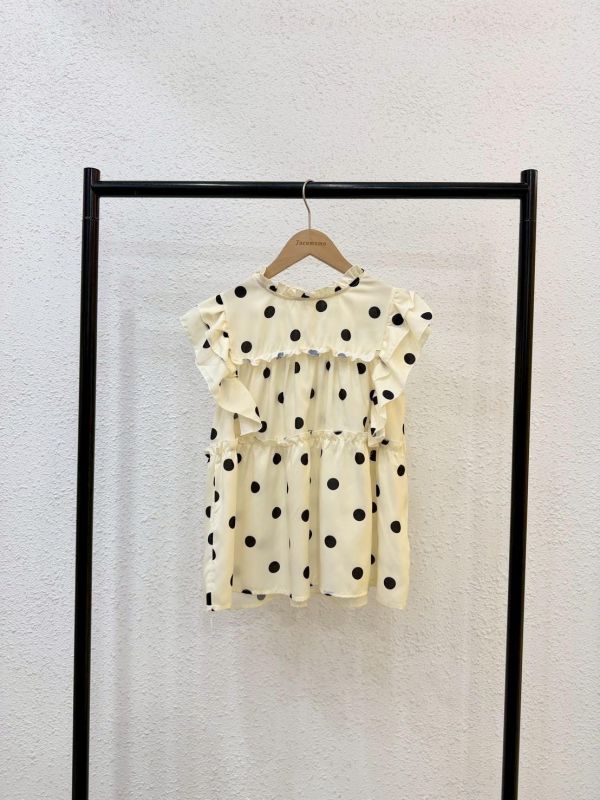 圓點點荷葉邊罩衫 