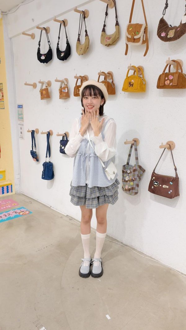 小格紋層次短裙 