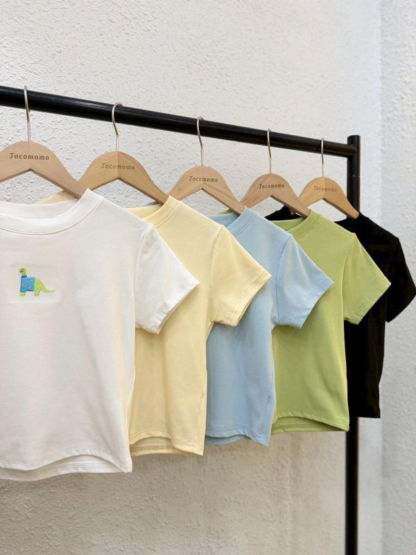 自訂款-漂亮恐龍刺繡圓領上衣 (MIT) 