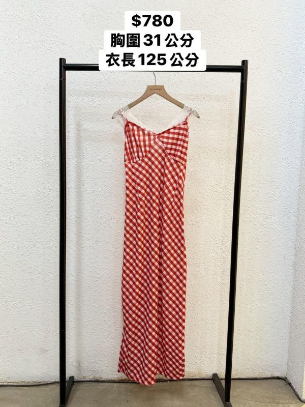 經典蕾絲格紋洋裝 