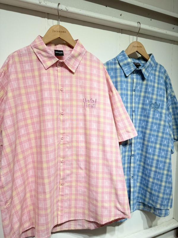 夏日小熊方格襯衫 