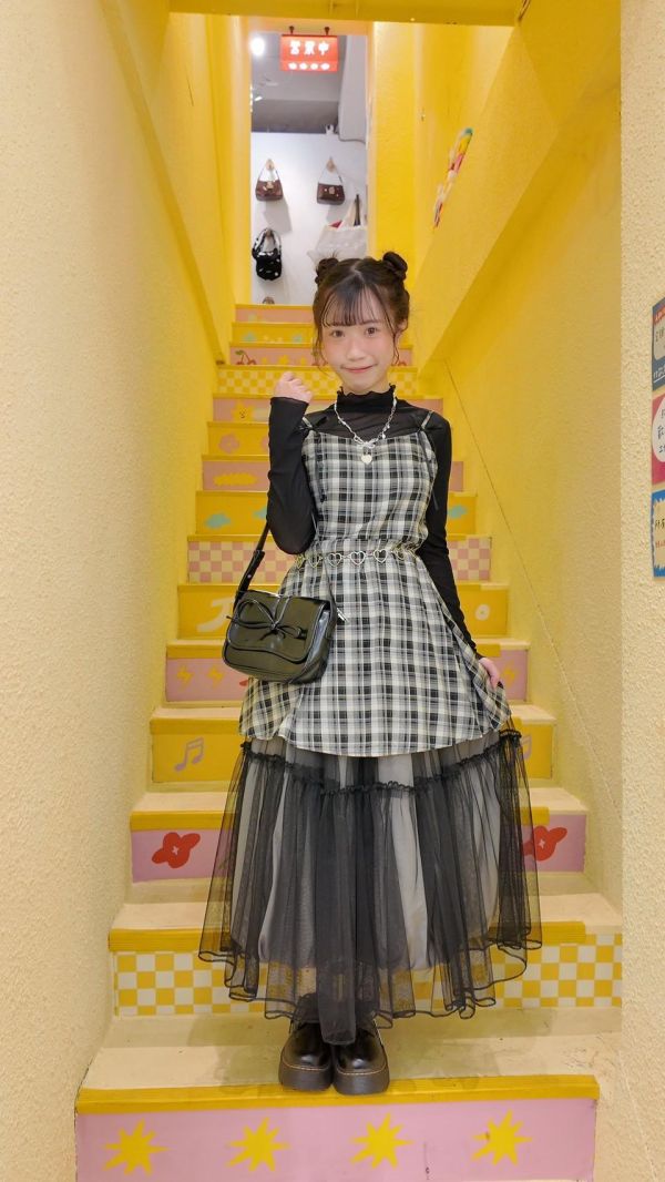 層次疊穿透紗長裙 