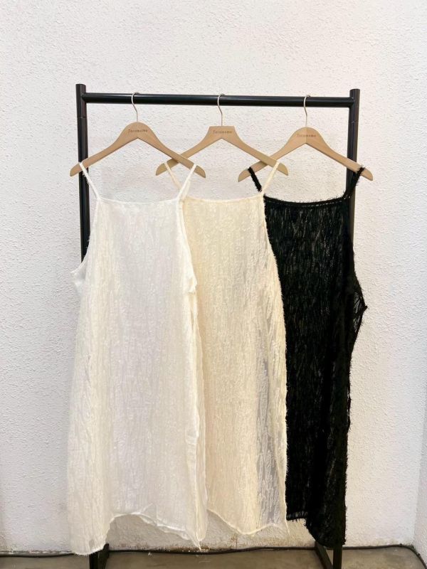 細肩毛毛長洋裝 