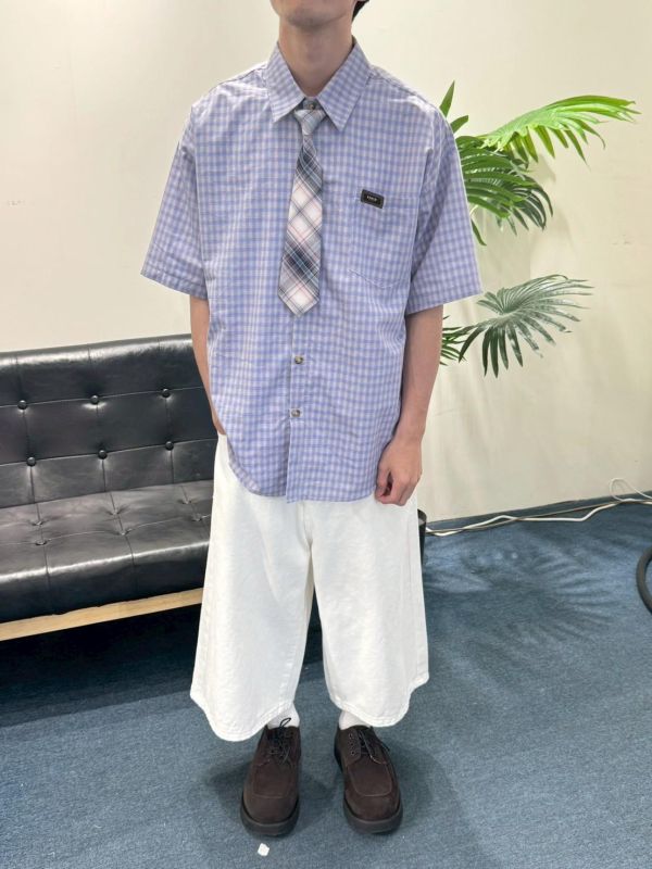 霧感輕柔格紋襯衫 