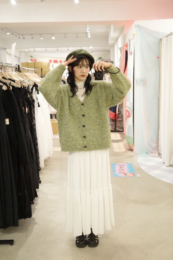 全鬆緊三層蛋糕裙 