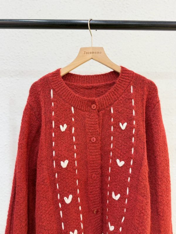 小愛心白線針織外套 