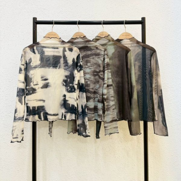 暈染柔霧長袖透膚 