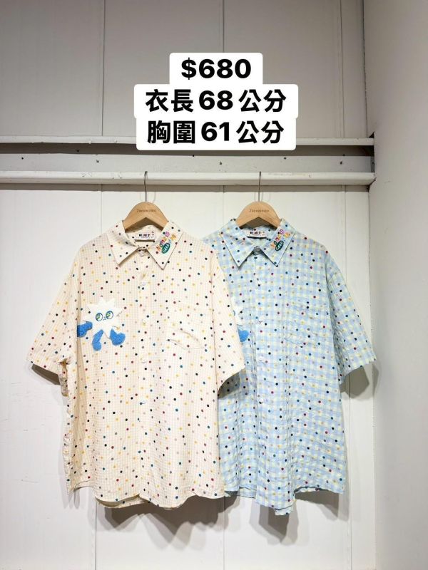 繽紛格紋點點襯衫 