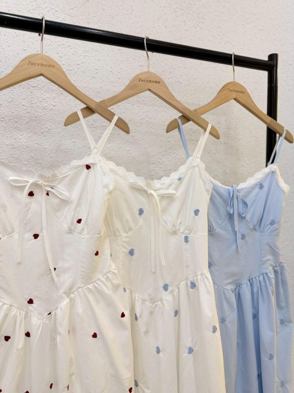 少女愛心收腰長洋裝 