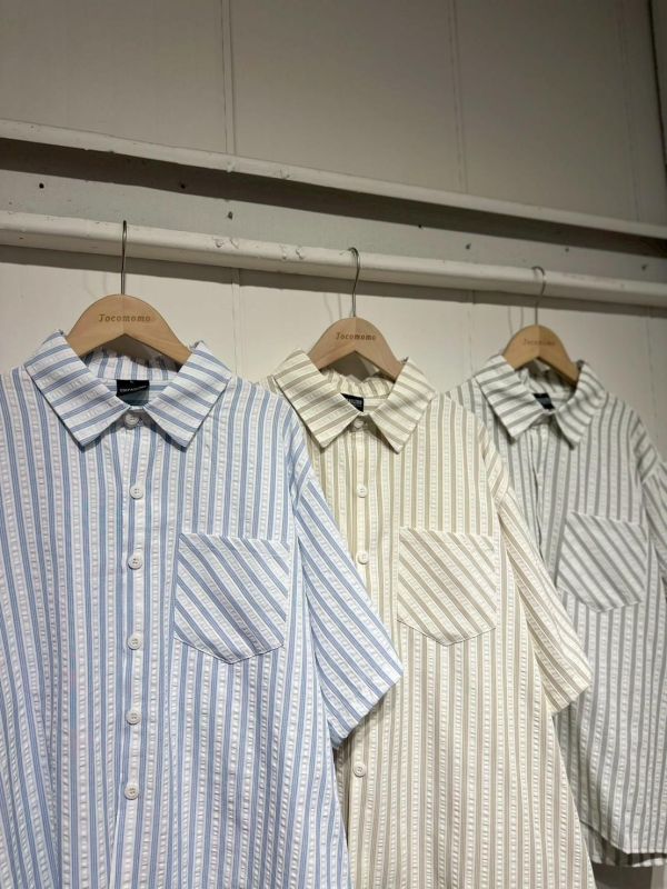 夏日線條壓紋襯衫 