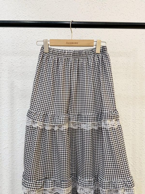 少女小方格蕾絲長裙 