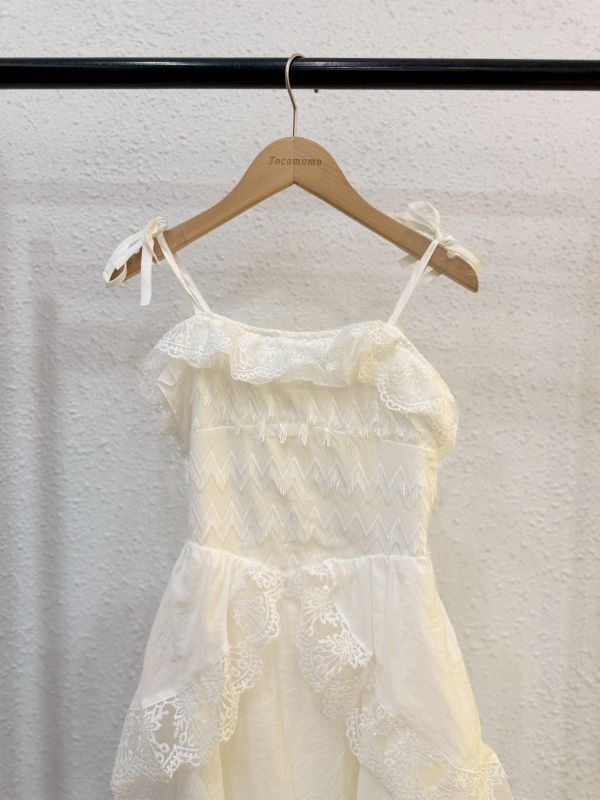 拼接蕾絲綁帶洋裝 