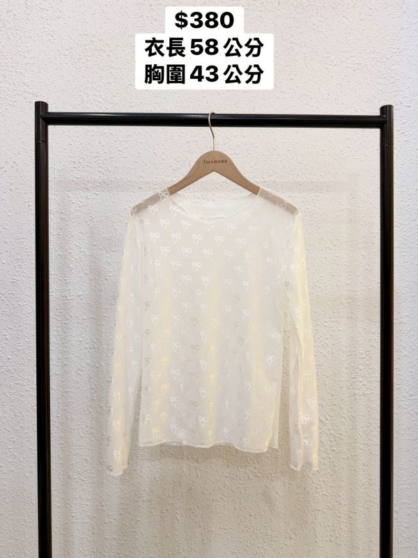 少女蝴蝶結長袖透膚 
