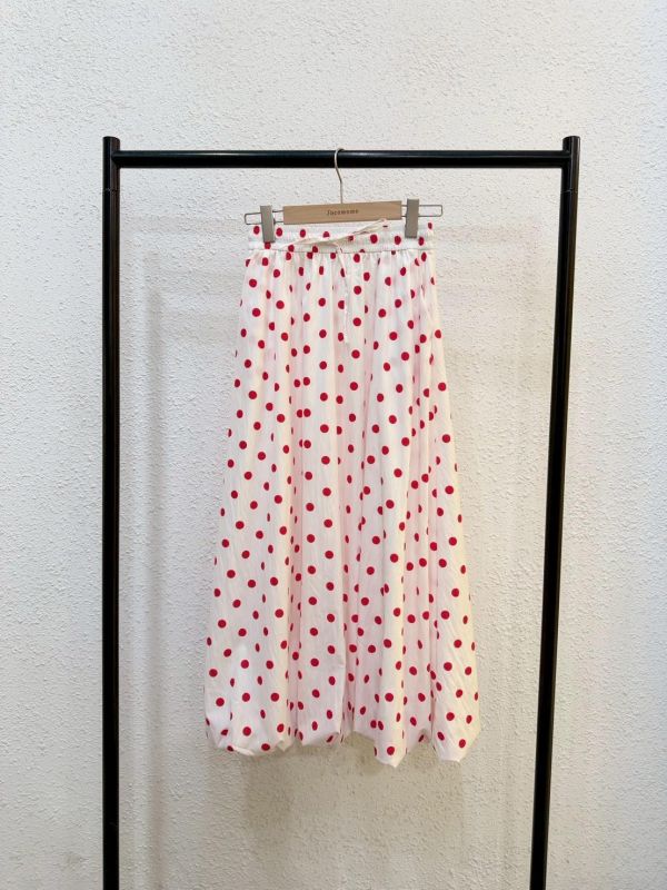 復古紅波點氣球裙 