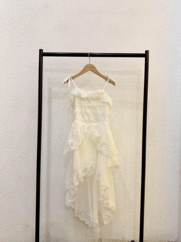 拼接蕾絲綁帶洋裝 