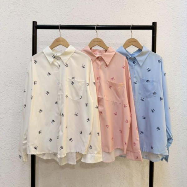 少女小蝴蝶結襯衫 