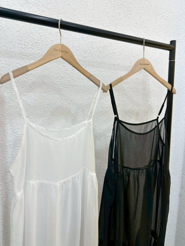 細肩透透花邊長罩衫 