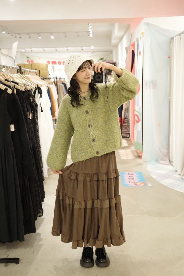 溫柔圓領針織外套 