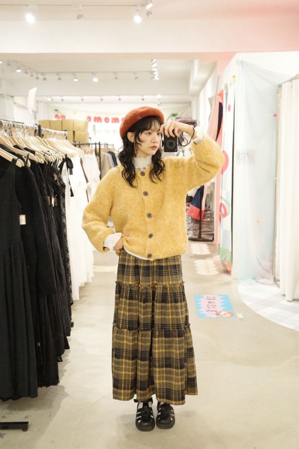 溫柔圓領針織外套 