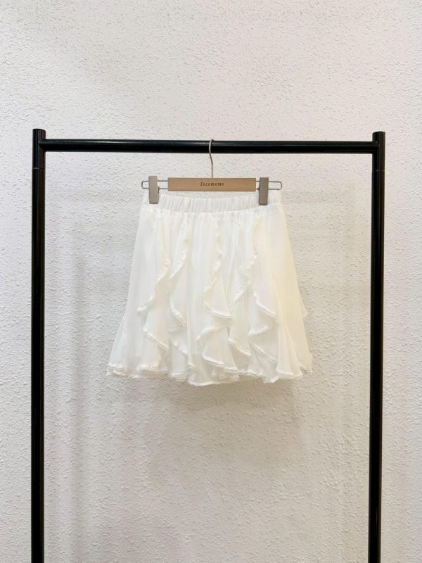 飄逸波浪層次短裙 