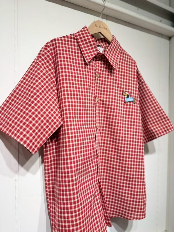 日系格紋臘腸狗襯衫 