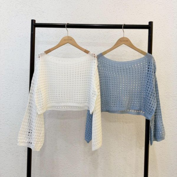 簡約短版針織上衣 