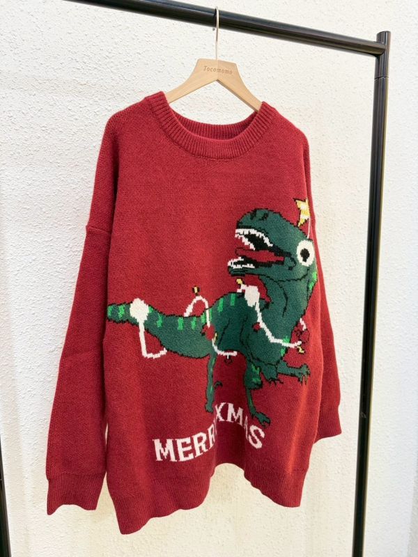 聖誕燈恐龍毛衣 