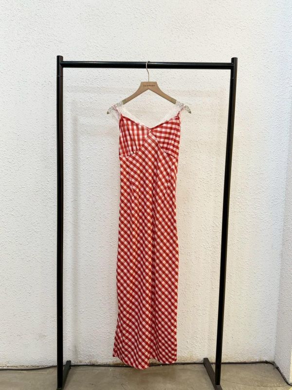 經典蕾絲格紋洋裝 