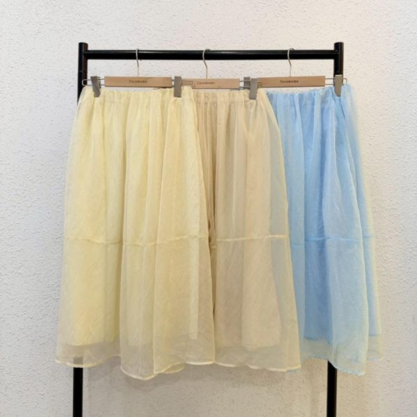 質感透紗雙層長裙 