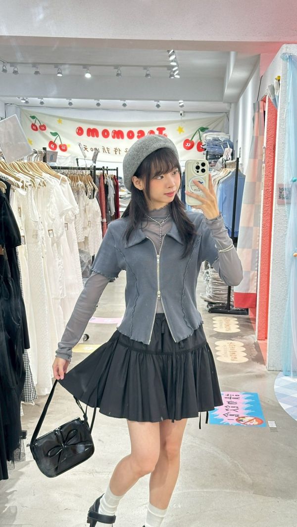 小蝴蝶結圖騰短裙 