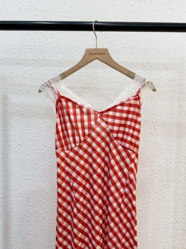 經典蕾絲格紋洋裝 