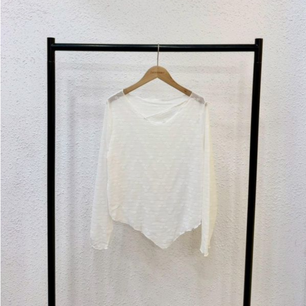 小花花剪裁長袖透膚 