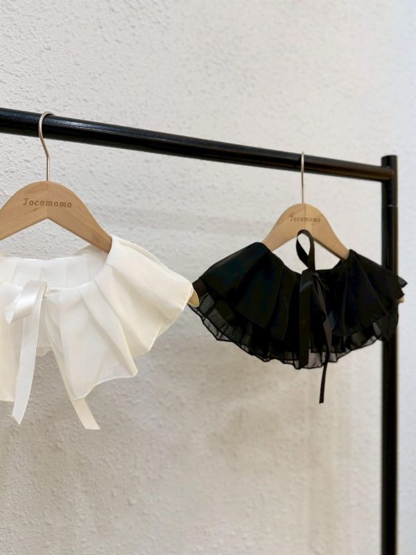 雲朵飄紗荷葉領片 