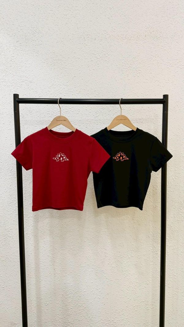 自訂款-線條劍龍刺繡圓領上衣 (MIT) 
