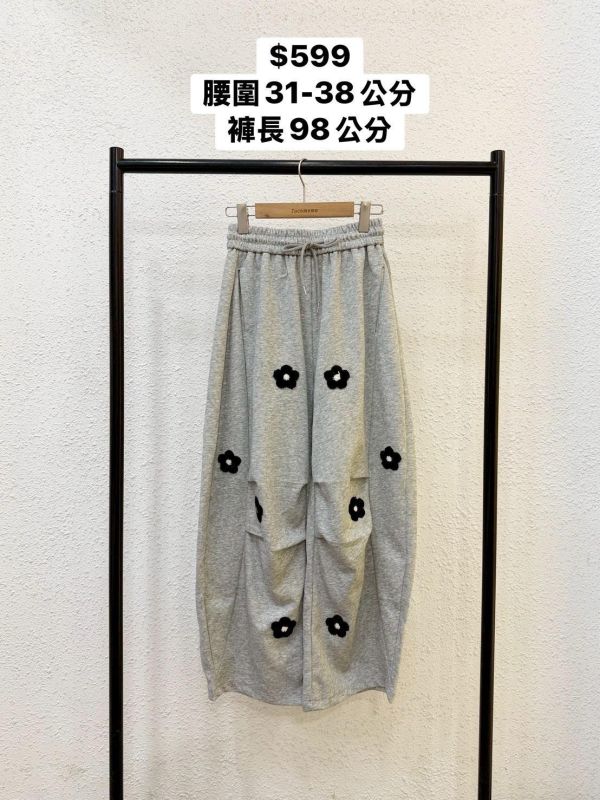 日常小花刺繡長褲 