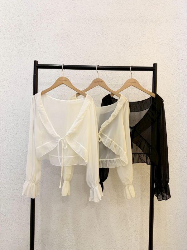 氣質薄紗宮廷罩衫 