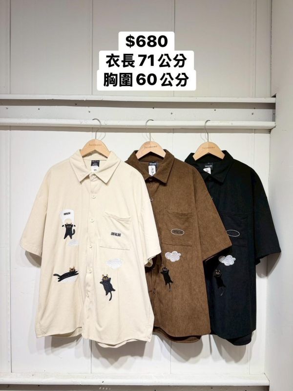 文青小黑貓襯衫 