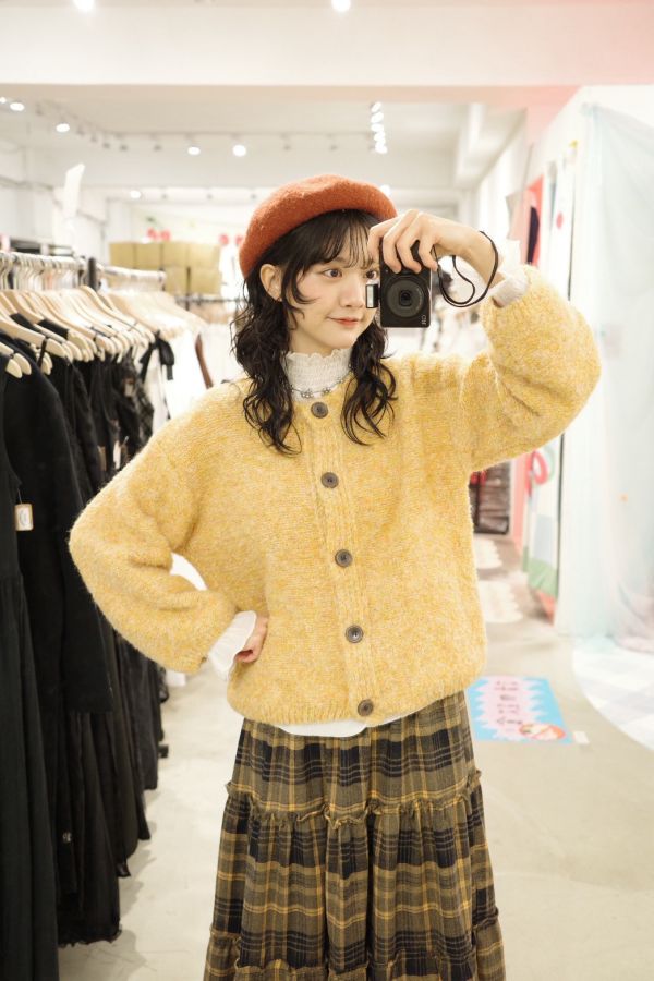 溫柔圓領針織外套 