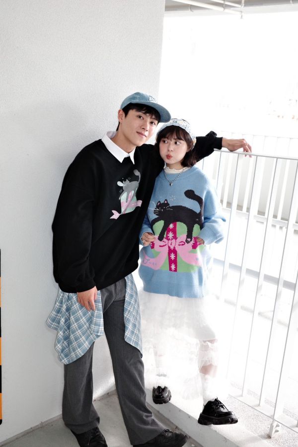 自訂款-黑貓打瞌睡毛衣 