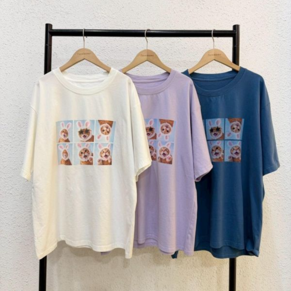 搞怪兔耳貓拍貼大踢 