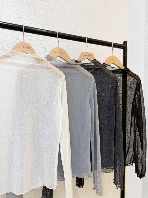 日常網紗長袖透膚 