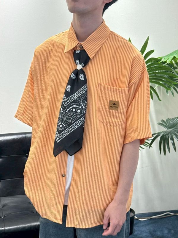 馬卡龍條紋小標襯衫 