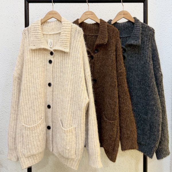 寬鬆毛毛針織外套 