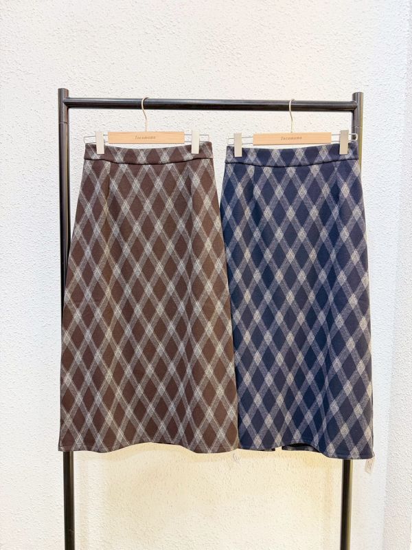 學院風大格紋長裙 (冬) 