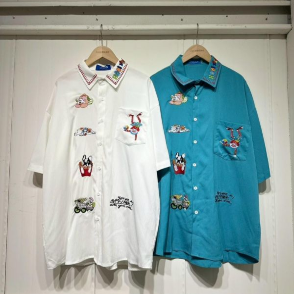 塗鴉馬戲團刺繡襯衫 