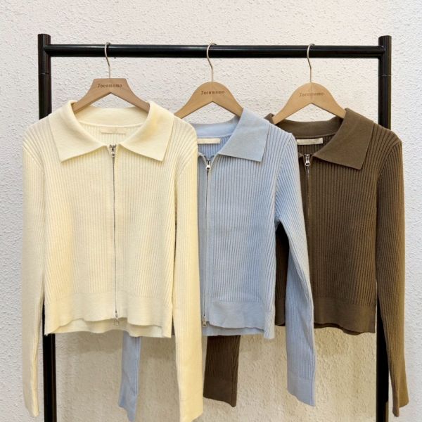 百搭雙拉鍊坑條外套 