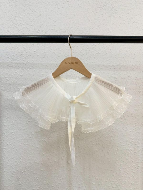 氣質細摺蕾絲領片 